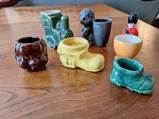 6 Vintage Egg Cups Glazed