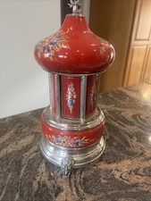 VTG Reuge Capodimonte Italy Cherub Music Carousel Cigarette/Lipstick Holder READ