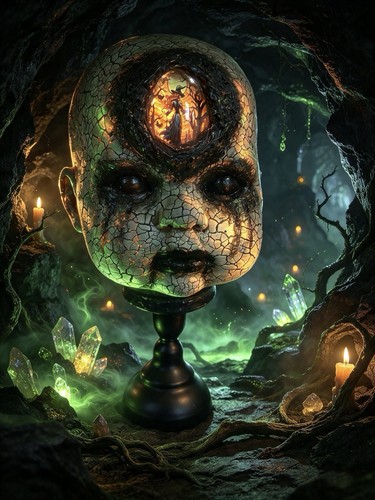 Ooak horror doll head - ooak,