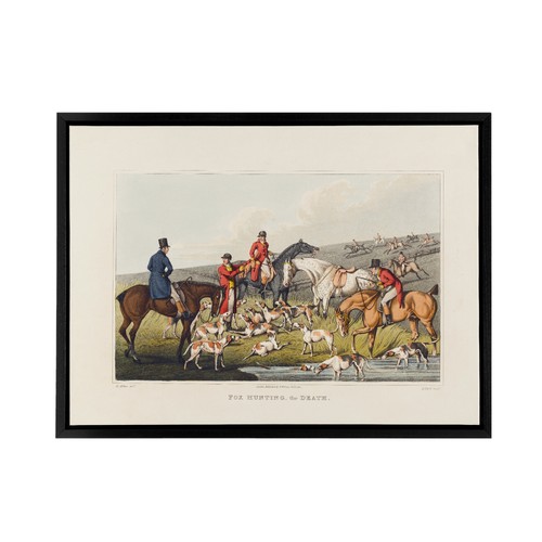 Fox hunting death painting - fox,