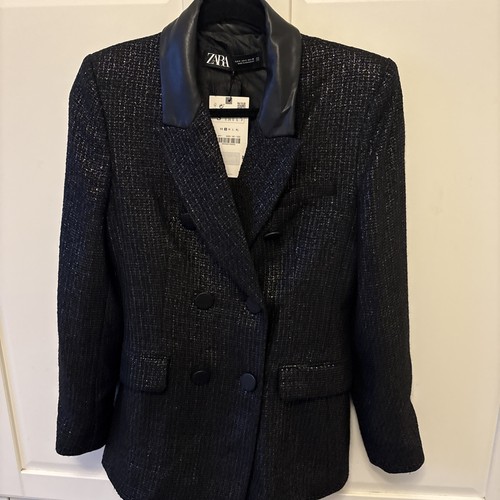 Zara black shimmer faux - black,
