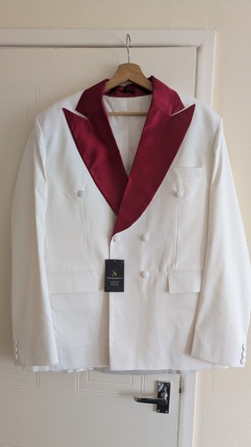 Men handmade white blazer for