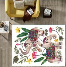 Elephant Pattern Rug, Lint