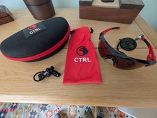 CTRL One Black Red Frame Smoke Lens e-tint Auto Dim Cycling Sunglasses 