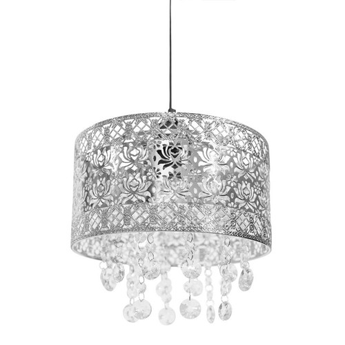 Silver easy fit lampshade - silver,