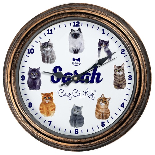 Personalised wall clock crazy - personalised,
