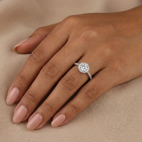 Side stone engagement ring - side,
