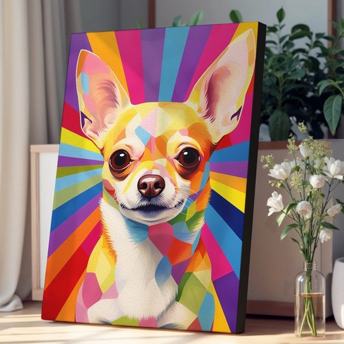 Chihuahua colour field canvas - colour,