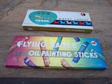 Vintage Acrylic/Oil Used Painting Sets X2 Sold As Found, Marie's  + Flying Eagle