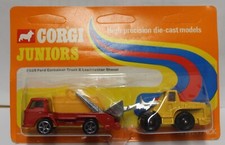 Corgi junior Skip lorry 1970s twin pack & low loader