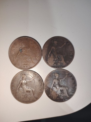 Old pre decimal pennys 1908 - old,