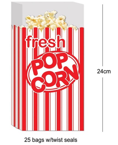 Popcorn bags pk25 with seals - popcorn,
