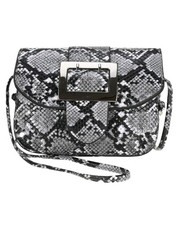 BLACK/GREY PU SNAKESKIN
