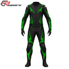 Black & Green Motorcycle Leather Racing Suit – Bold & Road-Ready