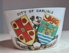 Wileman The Foley China Shelley crested City of Carlisle sugar bowl 1895 2.25"