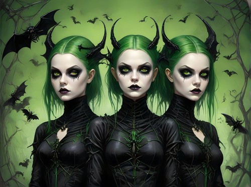 Goth greeting card spider - greeting,