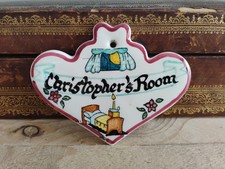 Ceramic Name Door Plate Christopher's Room Christopher Toni Raymond Pottery