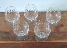 Set of 5 Lead Crystal Brandy Glasses – 11.5cm Tall, 6.2cm Rim Diameter
