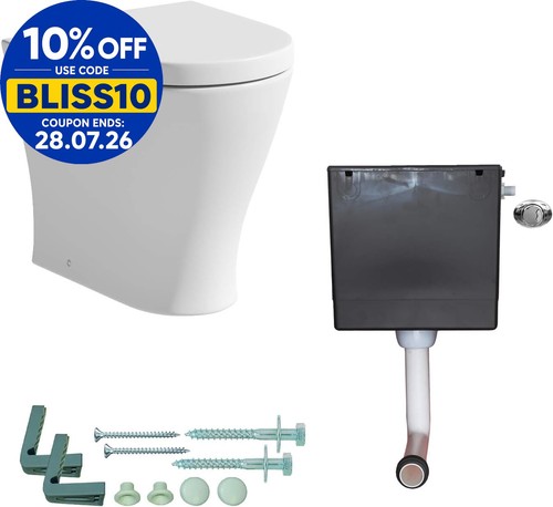 Back wall toilet btw pan - to,