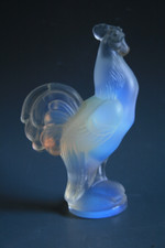 ART DECO SABINO OPALESCENT GLASS ROOSTER FIGURINE