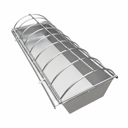 Steel poultry feeder polished - steel,