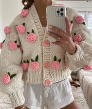 Pink Rose Embroidery,Handmade