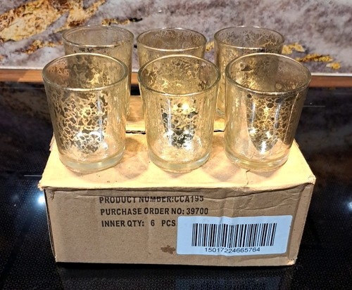 Box six new glass tealight - of,