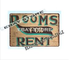 rooms for rent metal tin sign pub shop posters