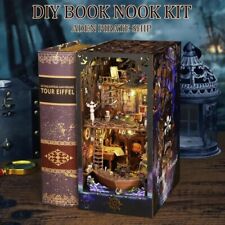 Pirates Ship Adventure Miniature Creative Book Nook 3D DIY Wooden Puzzle Kit Led