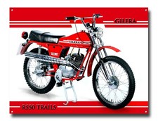 GILERA RS50 TRIALS MOPED METAL SIGN. 16" X 12" CLASSIC ITALIAN MOPED SIGN.