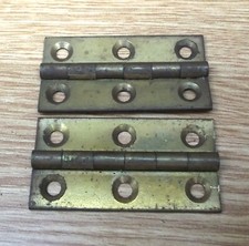 Pair small brass 2 ins hinges
