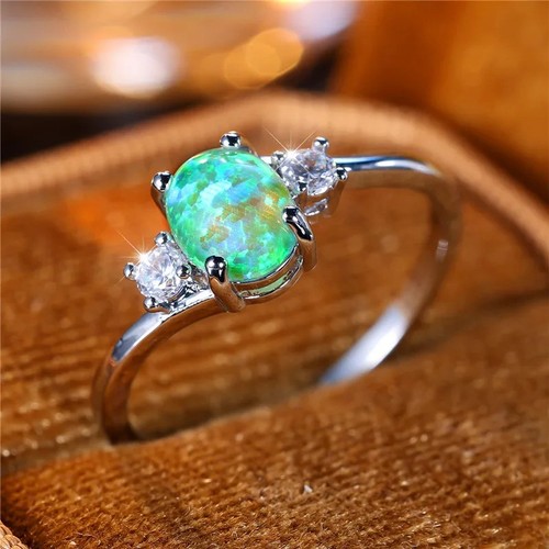 Cute green white fire opal - green,