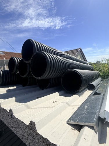 Black corrugated 300mm - corrugated,