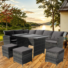 9 SEATER RATTAN GARDEN FURNITURE SET CHAIRS SOFA TABLE OUTDOOR PATIO WICKER SET