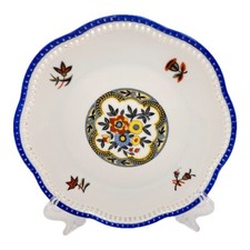 Antique Carl Schumann Bavaria Porcelain Art Deco Floral Plate Pierced Edge