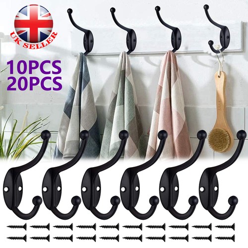 20x coat double hook black - double,