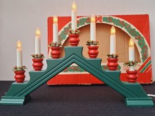 Vintage 70s Christmas Swedish Konstsmide Candelabra 7 lights Advent Candle Arch