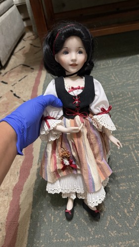 Porcelain doll snow - doll, white"