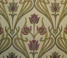 Art Nouveau Pugin Mulberry Woven Jacquard Curtain Upholstery Cushion Fabric