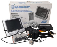 Vintage Retro Roadstar LCD5014 5"Colour LCD TFT Portable TV Television Monitor
