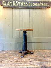 Vintage Industrial Original Singer Adjustable Cast Iron Stool