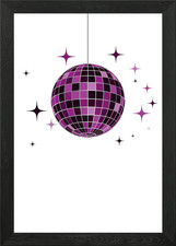 Disco Light Ball Music Framed