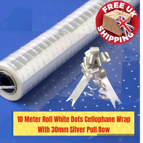 Meter roll white dots clear - 10,