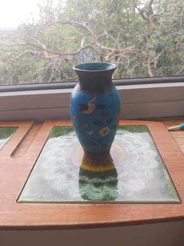 Cloisonne vase pair small - vase,