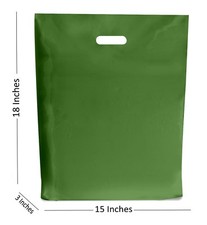 LARGE PLASTIC BAGS / GIFT SHOP CARRIER BAG / BOUTIQUE RETAIL - 15x18x3 Inches