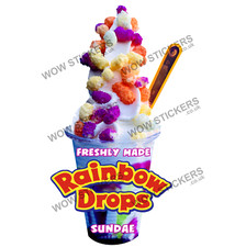 Ice cream van sticker Rainbow Drops sundae Flake whippy sauce trailer shop decal