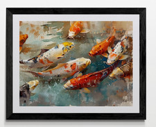 Japanese Koi Carp Fish Framed
