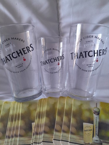 Thatchers cider glasses and - thatchers,