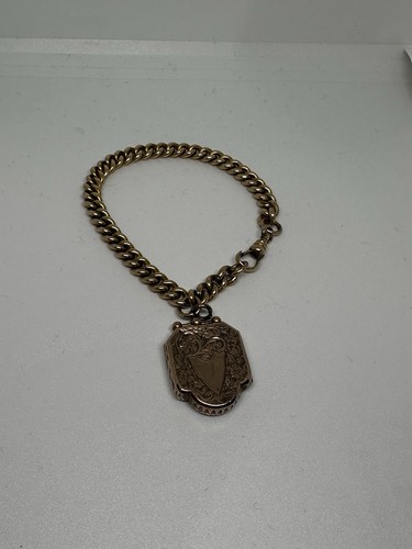 9ct rolled gold albert watch - gold,