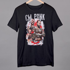 CM Punk Black T Shirt Wrestling 100% Cotton Black Small to 4XL Fast Dispatch